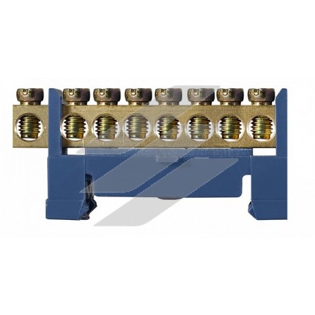 Нулева шина BC-508 6х9, 8 отворів з ізолятором на Din-рейку, Аско-Укрем